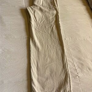 Linen tan straight leg pants
